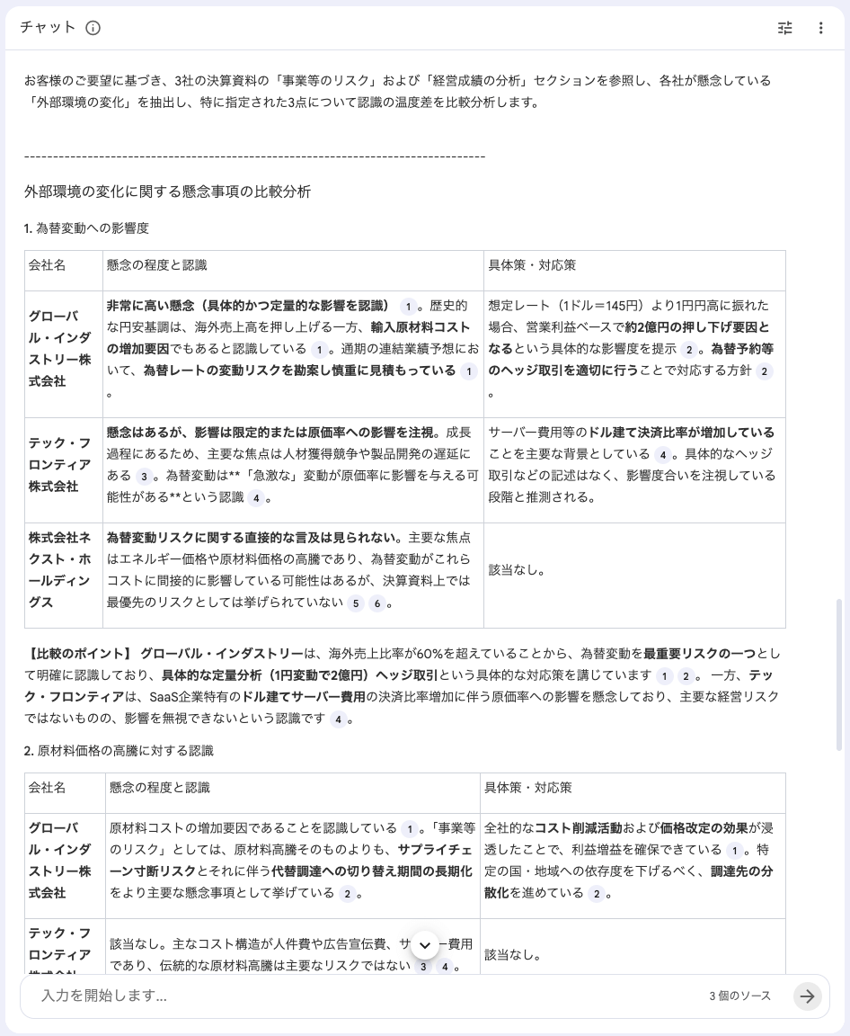 NotebookLM 決算短信 分析結果2